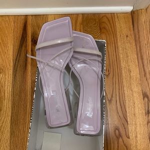 Women’s size 9 Purple sandal with clear heels